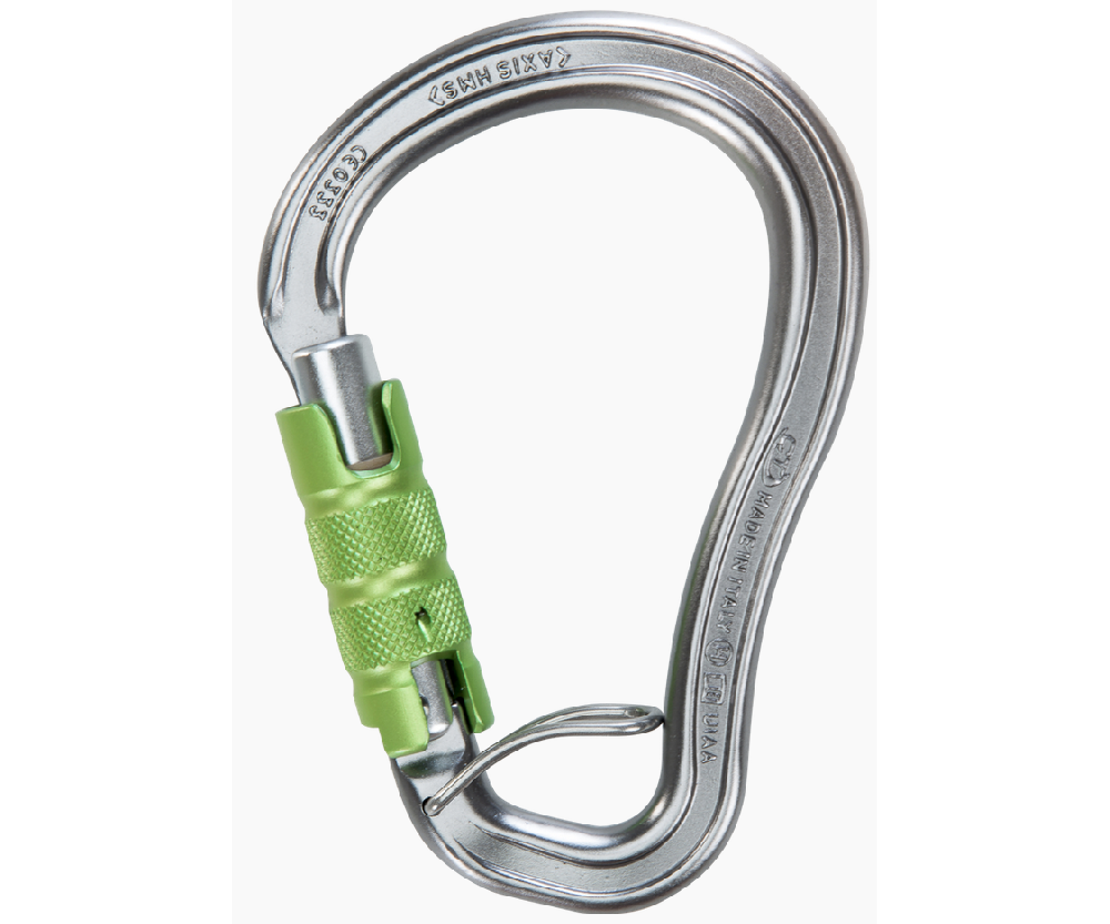 CT 25kN Axis HMS 3 way aluminium karabiner with wire eye