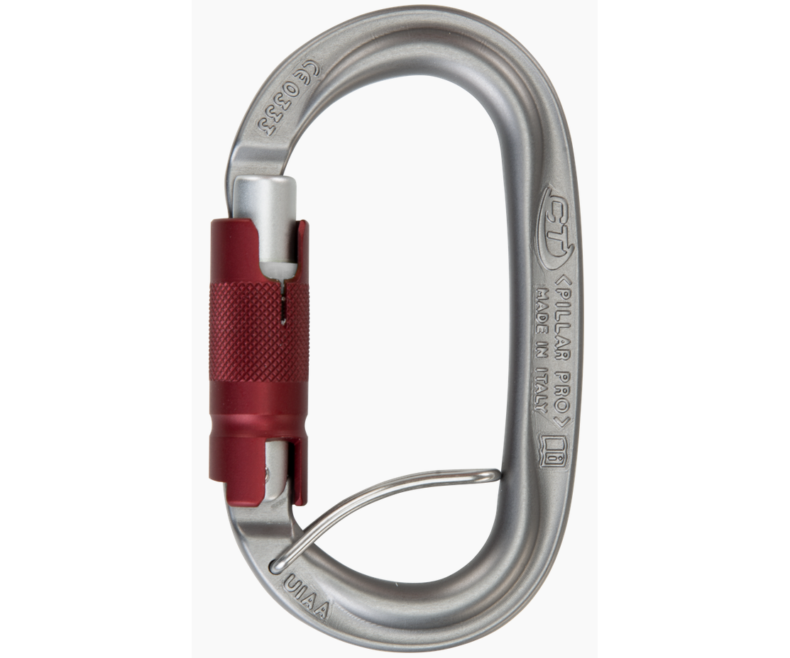 CT 25kN Pillar Pro 3 way aluminium spring bar karabiner with wire eye