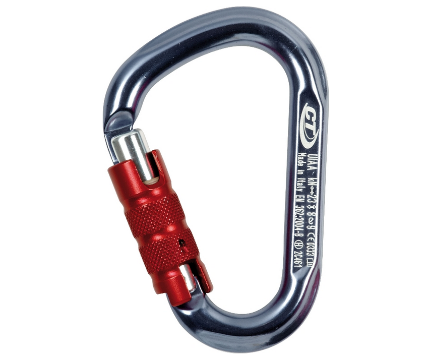 CT 23kN Snappy light alloy 3 way aluminium karabiner (Titanium/red sleeve)