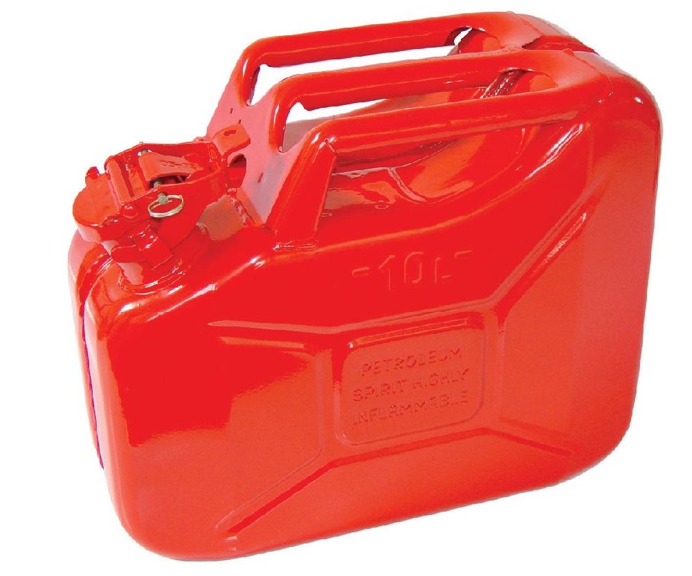 Metal jerry can red (10 litres)