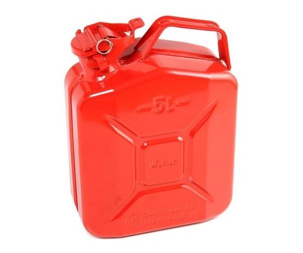 Metal jerry can red (5 litres)