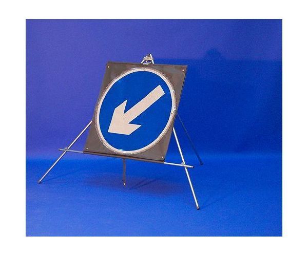 Quazar roll up sign directional arrow rotates
