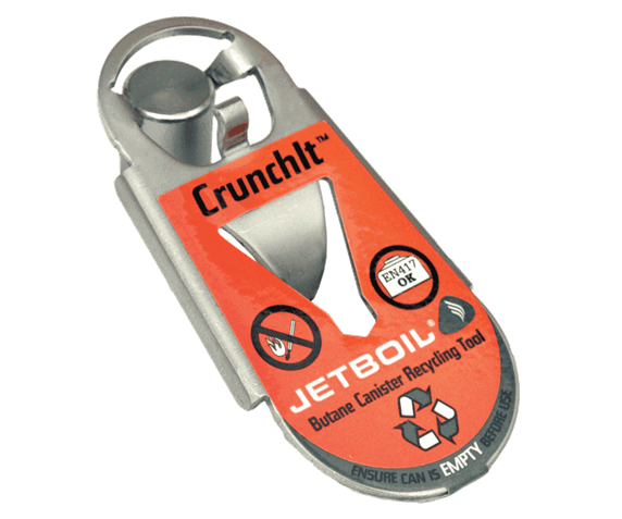 Jetboil CrunchIt butane fuel canister recycling tool