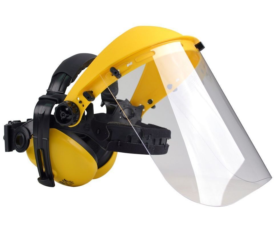 Oregon clear poly safety visor with ear defenders kit
