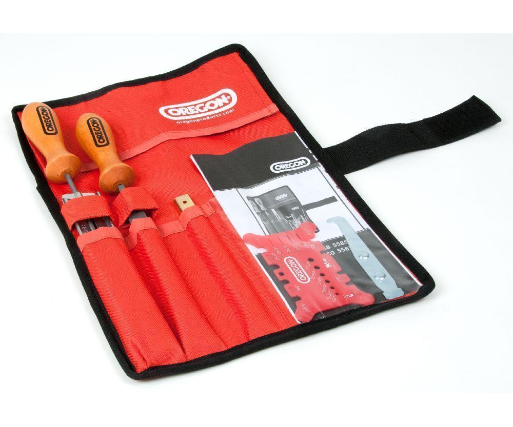 Oregon chainsaw file kit in tool roll (5/32-4mm)