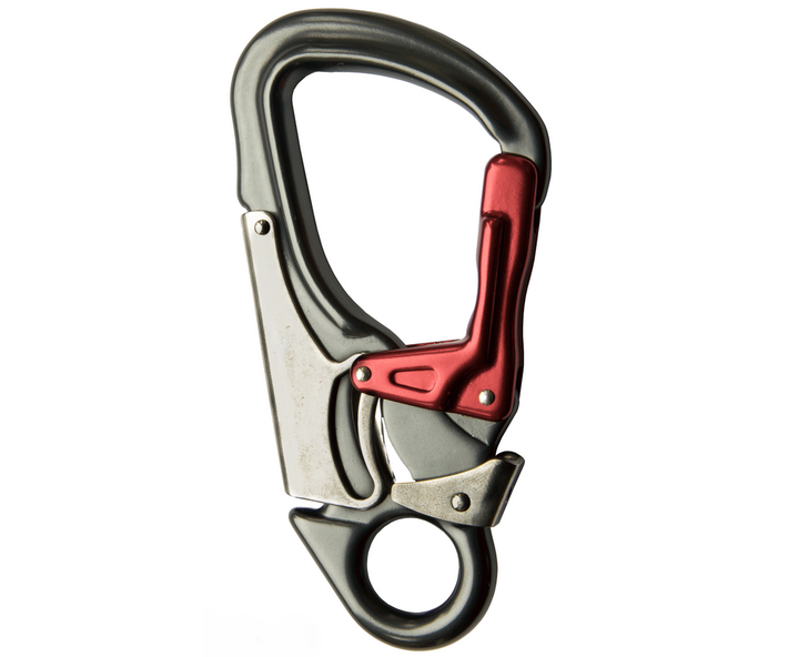 ISC 27kn captive eye snap hook 3 way aluminium karabiner (grey)