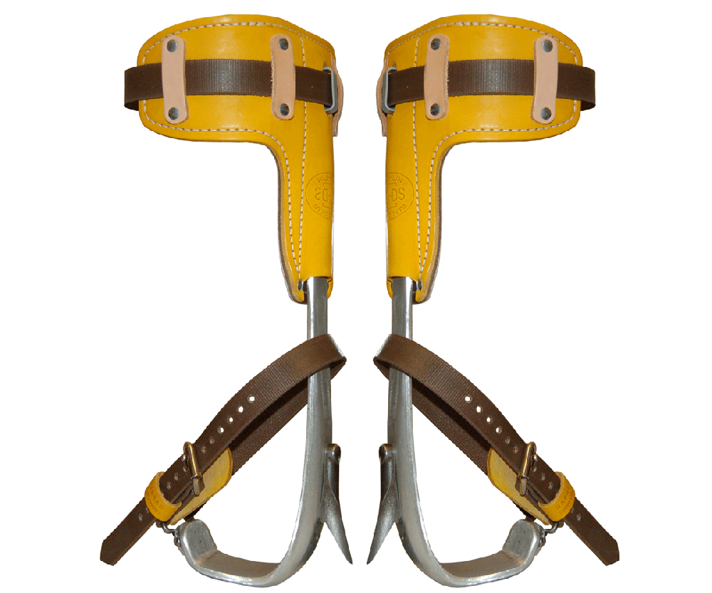 Bashlin aluminium climbing spikes (leather pads)