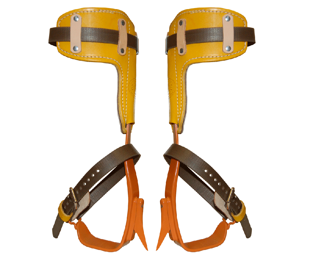 Bashlin twisted steel climbing spikes (leather pads)