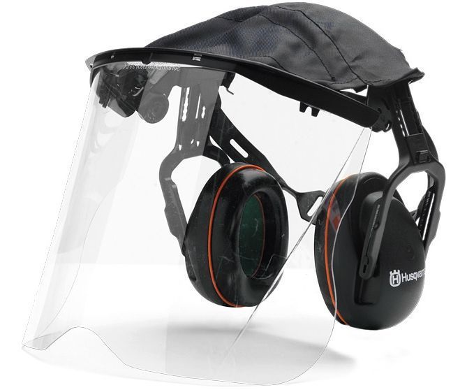 Husqvarna ear defenders with cap & perspex visor kit