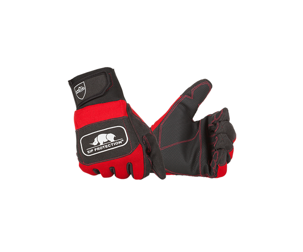 SIP single-hand protection chainsaw gloves (Class 1) (Red/black)