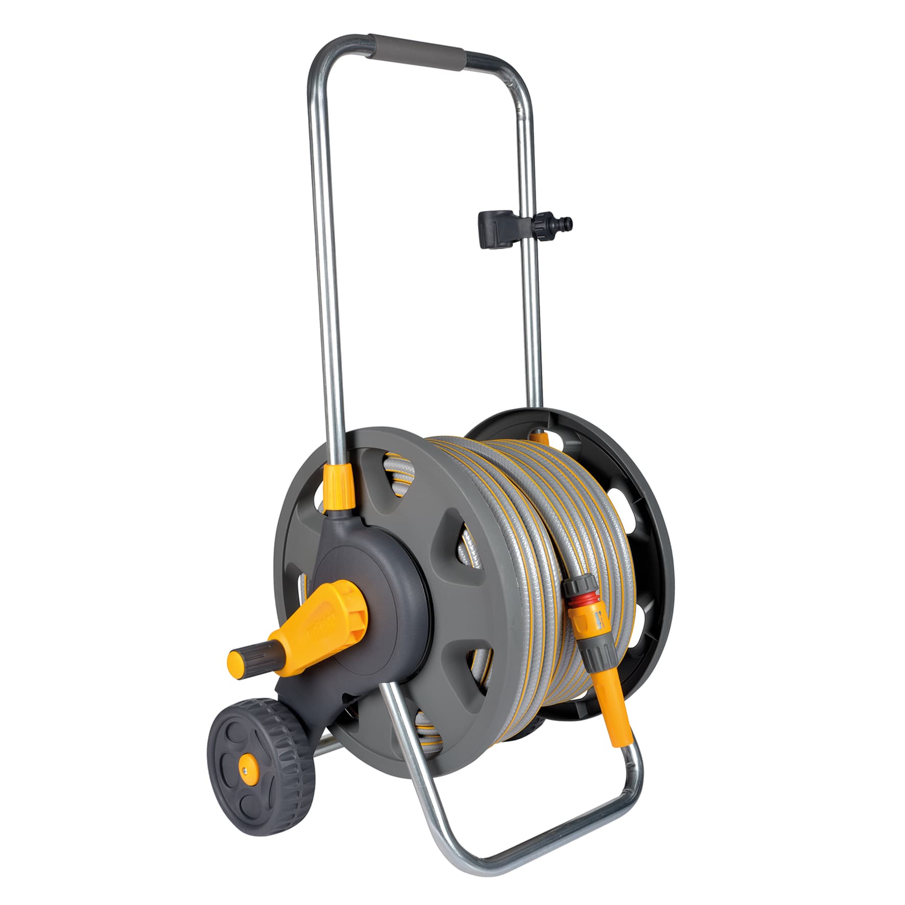 Hozelock Assembled Hose Cart (60m) with hose 30m (fittings & nozzles included)