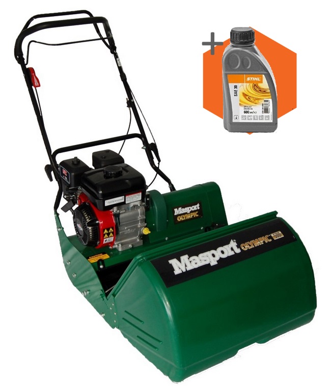 Masport Olympic 500 petrol self propelled cylinder 6-blade lawn mower (20