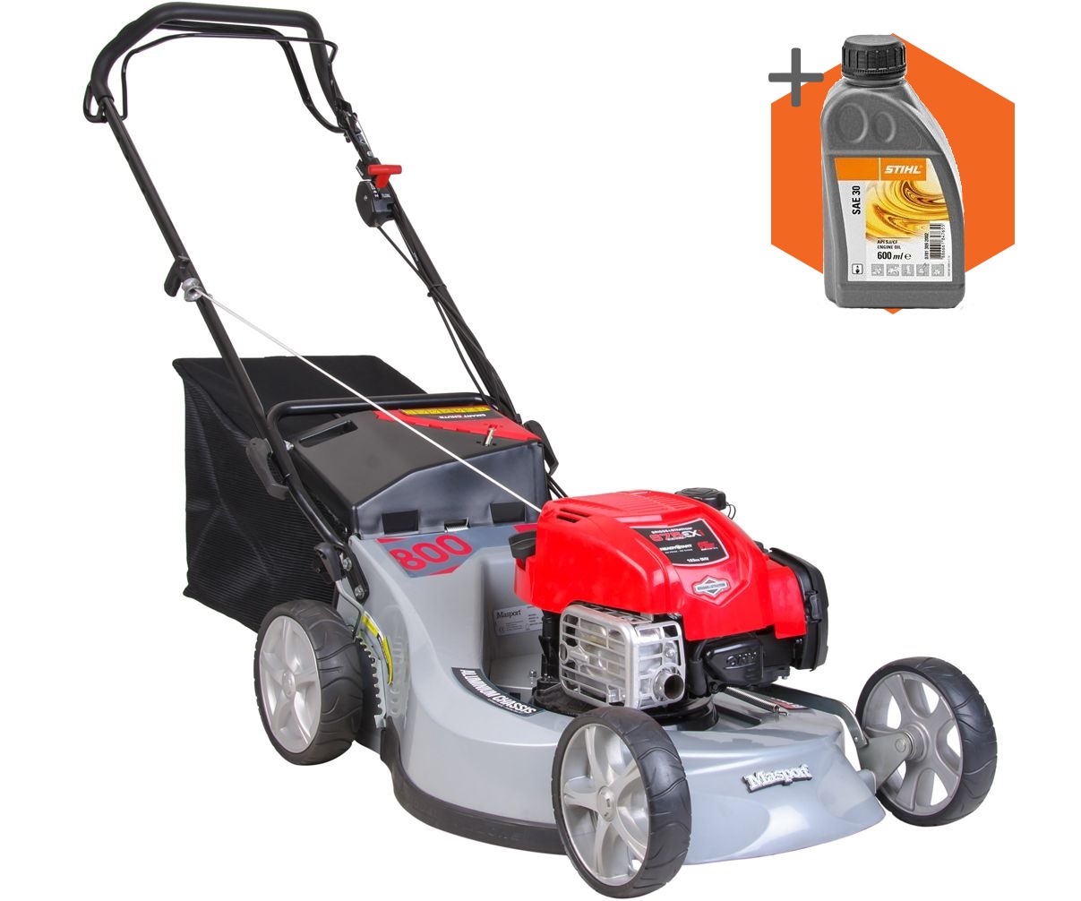 Masport Widecut 800 AL SP Combo petrol self-propelled four wheeled lawn mower (22