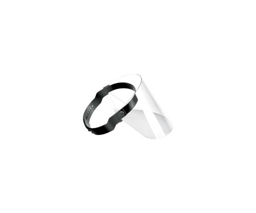 Tecomec polycarbonate face shield with plastic support band