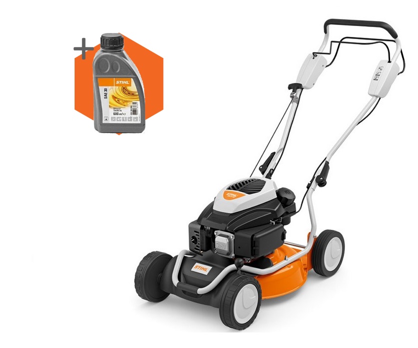 Stihl RM 2 RT petrol self-propelled four wheeled lawn mower (46cm cut)