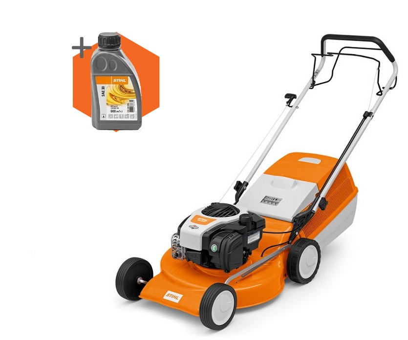 Stihl RM 253 T petrol self-propelled four wheeled lawn mower (51cm cut)