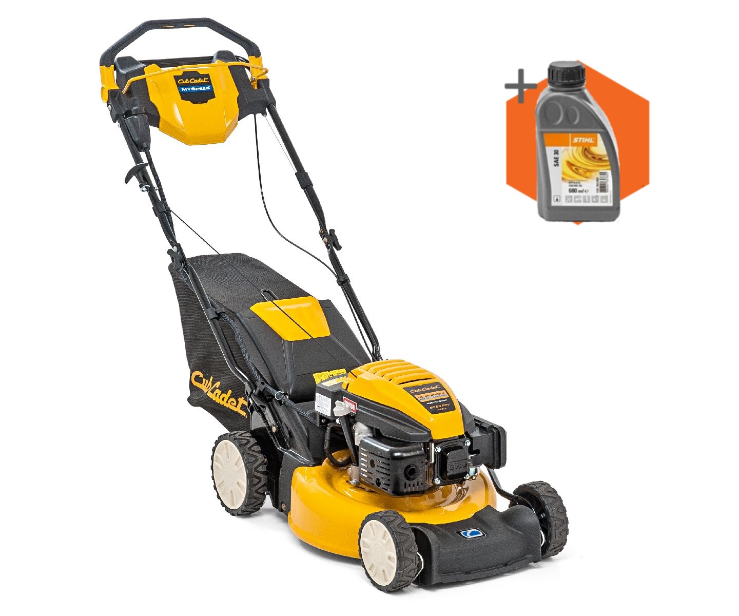 Cub Cadet LM2 DR46es MySpeed petrol self-propelled four wheeled lawn mower (46cm cut)