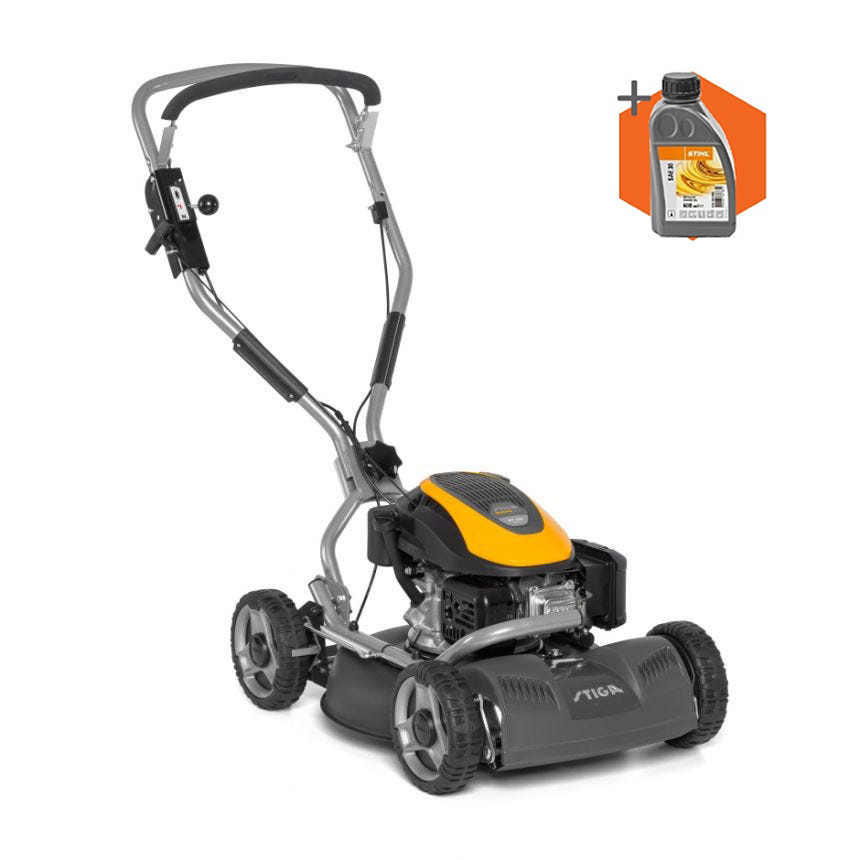 Stiga MULTICLIP 50 SX petrol self propelled four wheeled lawn mower (48cm cut)