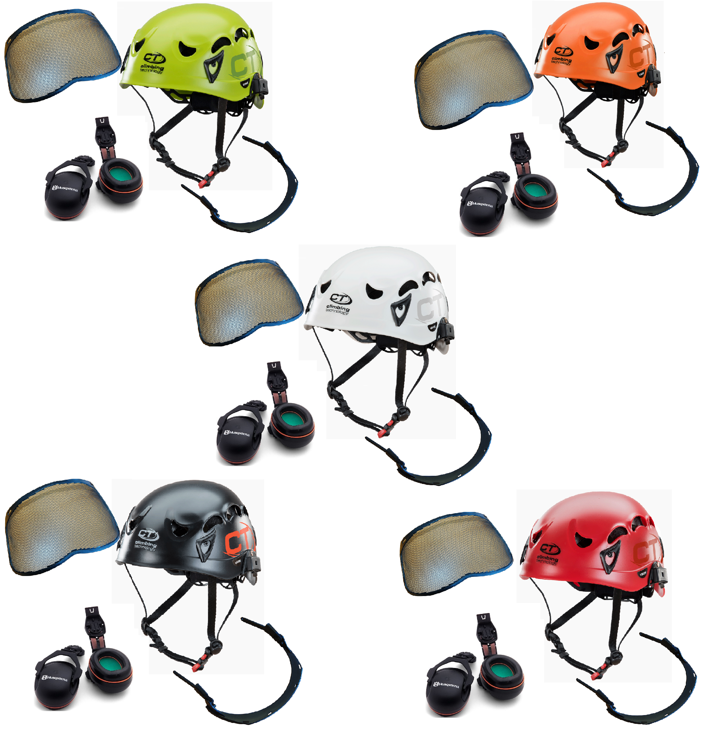 CT X-Arbor ABS climbing helmet assembly, MSA Sordin ears (26SNR) / mesh visor