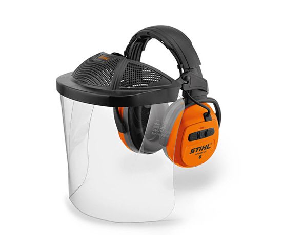 Stihl polycarbonate visor with Dynamic BT bluetooth ear defenders kit