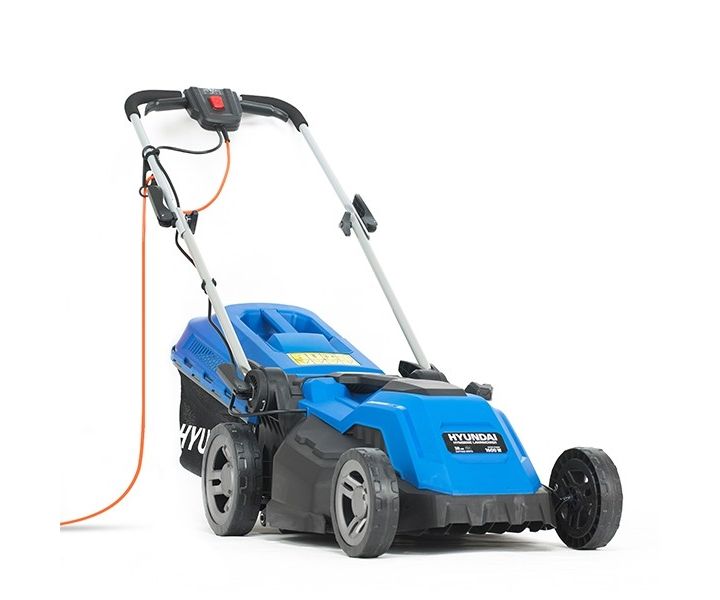 Hyundai HYM3800E electric push four wheeled/rear-roller lawnmower (38cm cut)