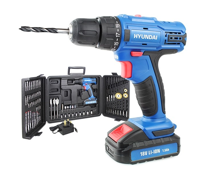 Hyundai HY2175 power drill with 89 piece accessory set