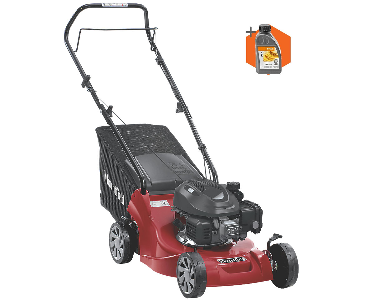 Mountfield HP41 petrol push four wheeled lawn mower (39cm cut)