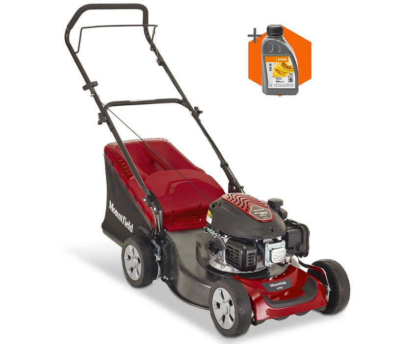 Mountfield HP46 petrol push four wheeled lawn mower (46cm cut)