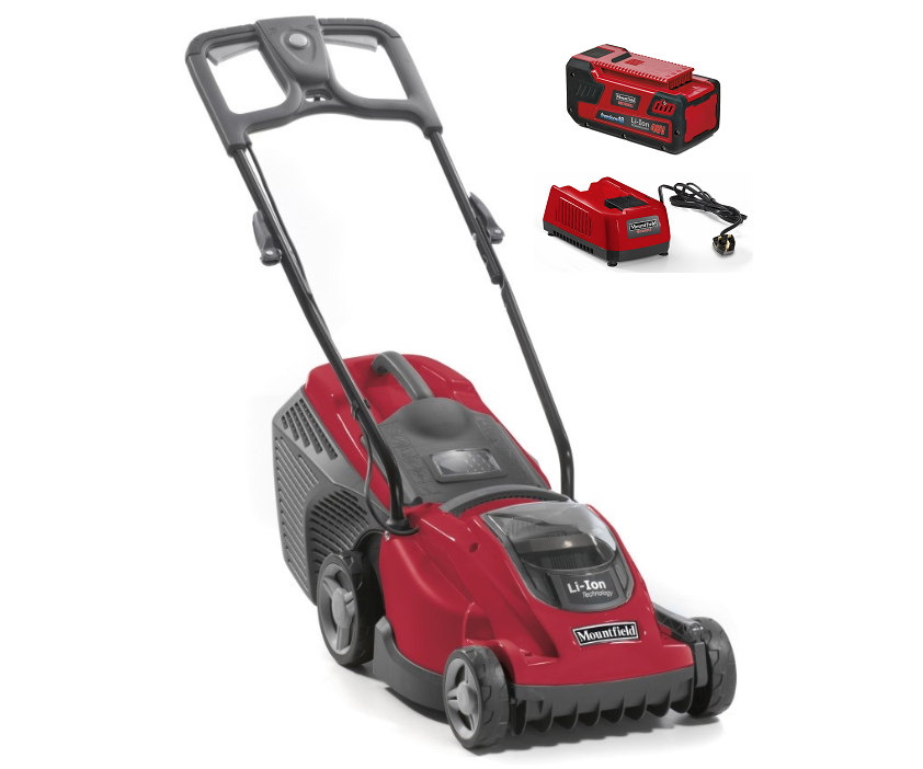 Mountfield Princess 34Li Freedom 48 battery push four wheeled/rear roller lawn mower (34cm cut) (Kit (with battery & charger))