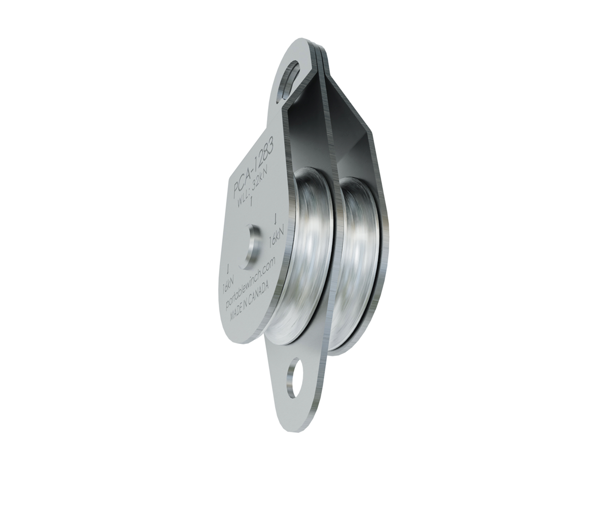Portable Winch 90kN double swing cheek pulley