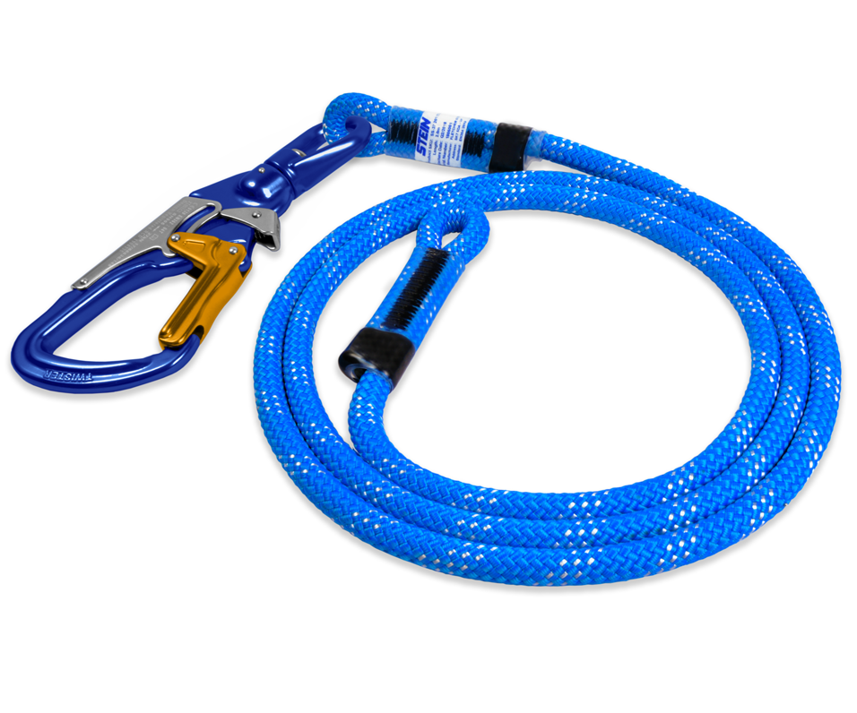 Stein SCE work positioning lanyard with swivel 3 way snap (Blue)
