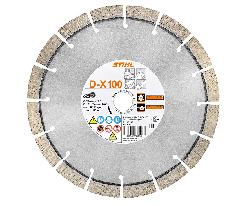 Stihl D-X100 Diamond cutting wheel (concrete/granite/ductile cast iron pipes) (9 inch)