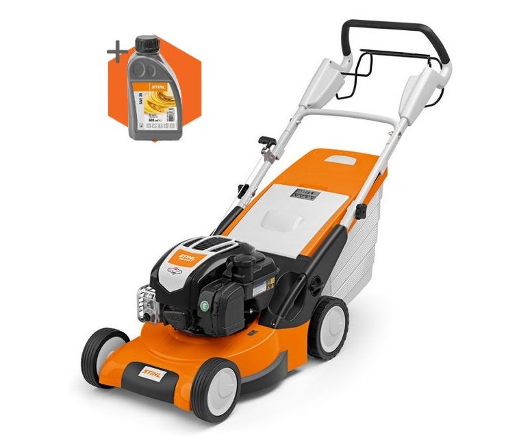 Stihl RM 545 T petrol self-propelled four wheeled lawn mower (43cm cut)