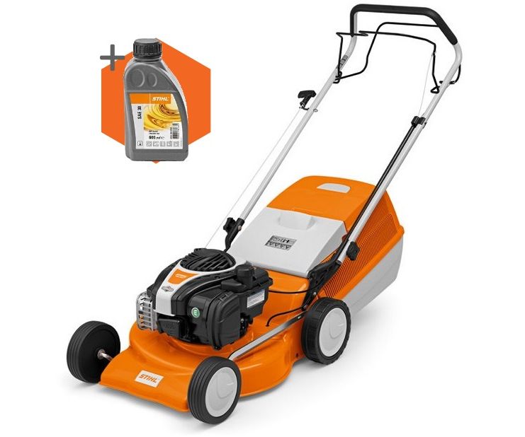 Stihl RM 248 T petrol self-propelled four wheeled lawn mower (46cm cut)