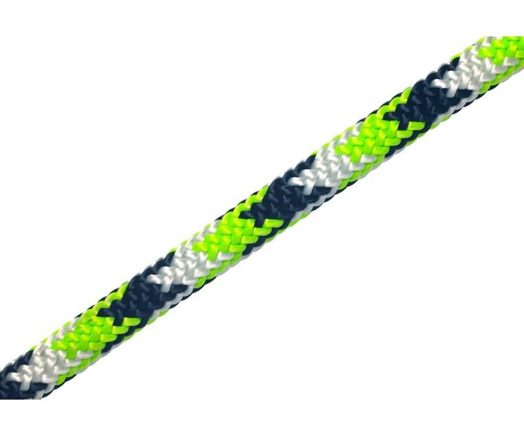 New England Tachyon 11.5mm climbing rope (Green, Black & White) (Spliced 1 end)
