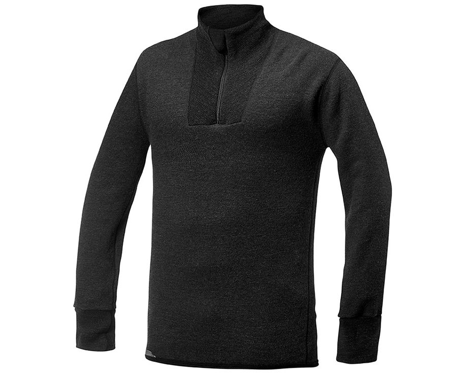 Woolpower Protection 400 mid layer zipped turtleneck (Black)